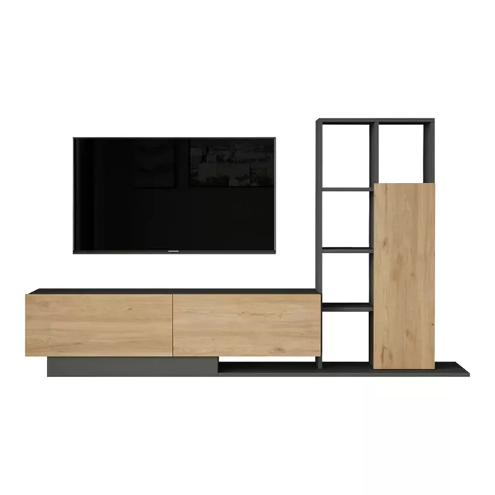 Damon pakoworld living room set in natural-anthracite color 140x29.5x39.5cm