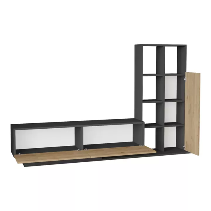 Damon pakoworld living room set in natural-anthracite color 140x29.5x39.5cm