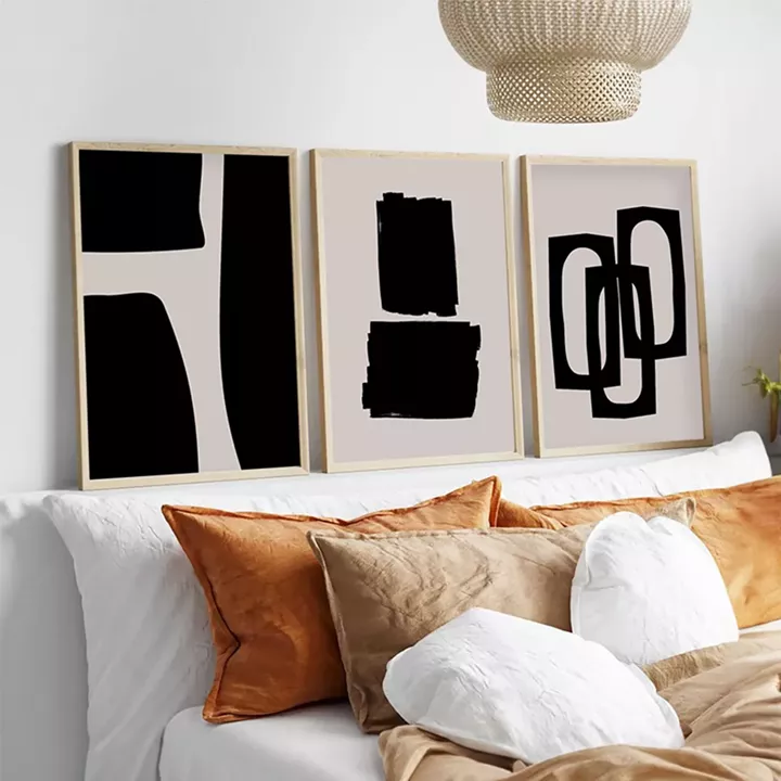 Canvas painting Blacky pakoworld triptych with digital printing 50x2x35cm