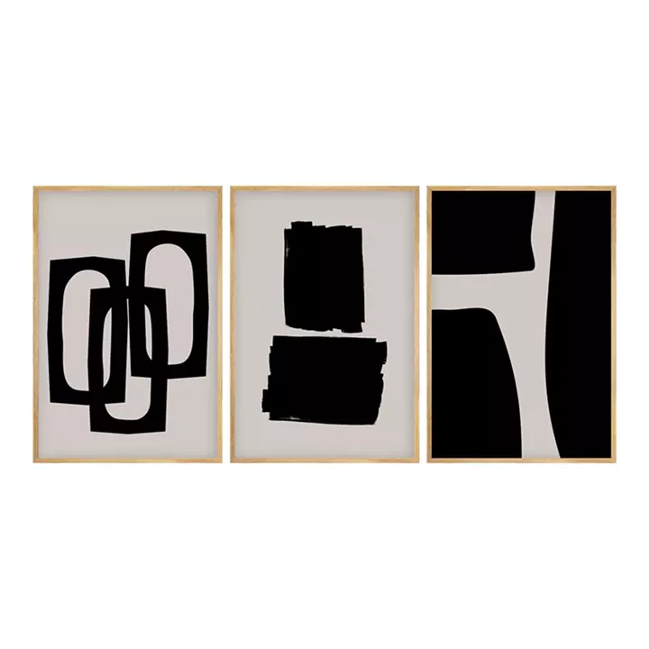 Canvas painting Blacky pakoworld triptych with digital printing 50x2x35cm