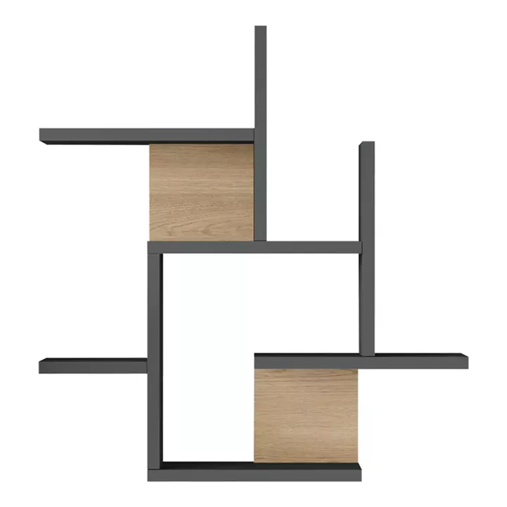 Nogara pakoworld wall shelf in natural-anthracite shade 62.6x14.5x66.2cm