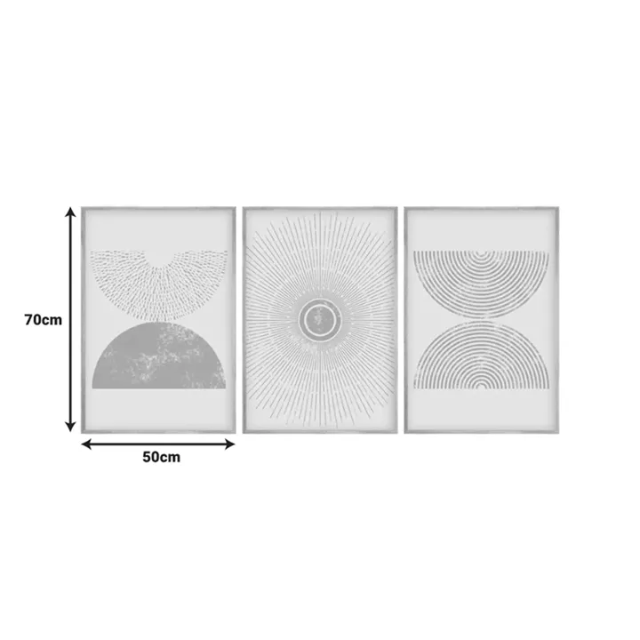 Canvas painting Terpen pakoworld triptych with digital printing 50x2x70cm