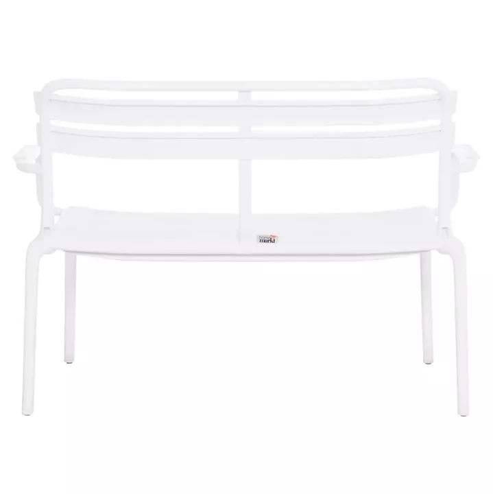 POLYPROPYLENE 2-SEATER BENCH KORVER HM6332.01 WHITE 113x65x76Hcm.