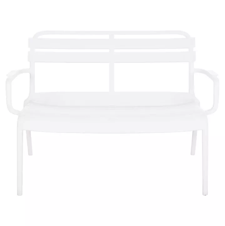 POLYPROPYLENE 2-SEATER BENCH KORVER HM6332.01 WHITE 113x65x76Hcm.