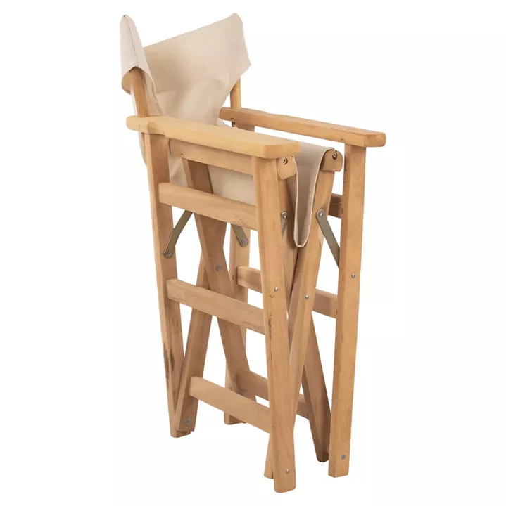 Director's Chair Limnos Impregnated in natural color with cream textline HM10543.60 57x54x88.5 cm.