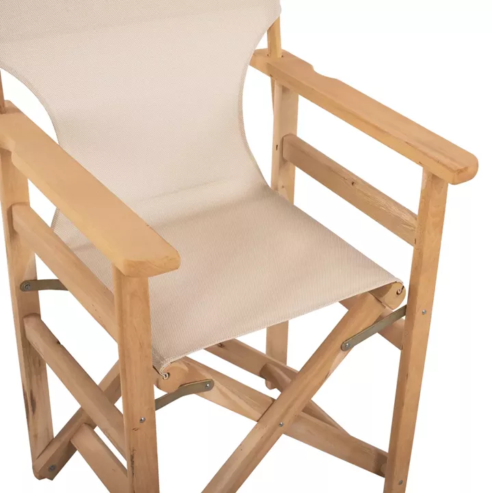 Director's Chair Limnos Impregnated in natural color with cream textline HM10543.60 57x54x88.5 cm.