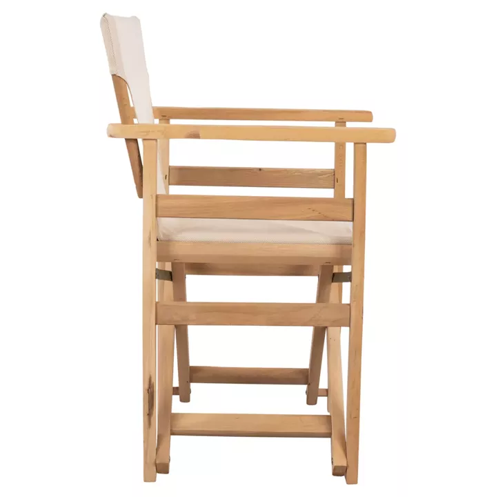 Director's Chair Limnos Impregnated in natural color with cream textline HM10543.60 57x54x88.5 cm.