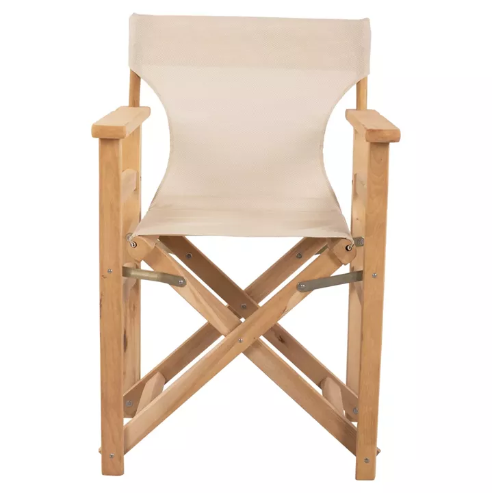 Director's Chair Limnos Impregnated in natural color with cream textline HM10543.60 57x54x88.5 cm.