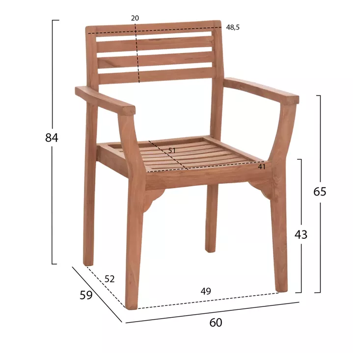 ΠΟΛΥΘΡΟΝΑ ΕΞΩΤ.ΧΩΡΟΥ ERMIONI HM18129 ΞΥΛΟ TEAK--ΦΥΣΙΚΟ ΧΡΩΜΑ 60x59x84Υεκ.