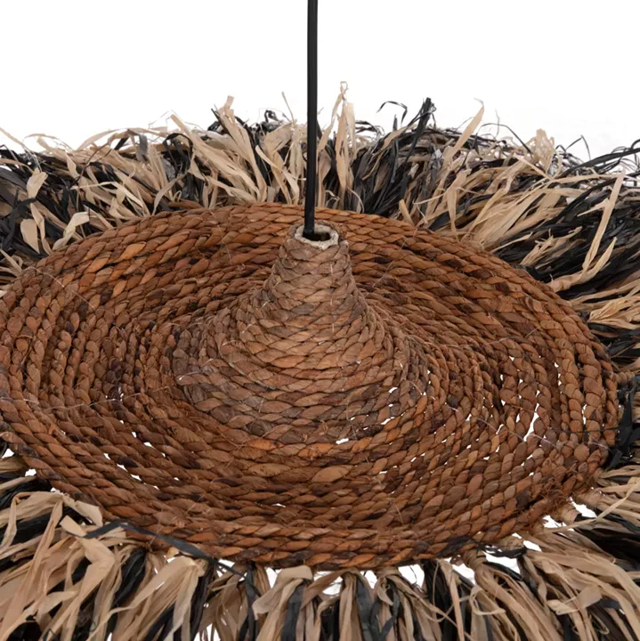ΦΩΤΙΣΤΙΚΟ ΟΡΟΦΗΣ ORDEM HM4715 ΚΑΠΕΛΟ ΙΝΕΣ SISAL & ΜΠΑΝΑΝΑΣ-ΜΑΥΡΟ & ΦΥΣΙΚΟ Φ75εκ