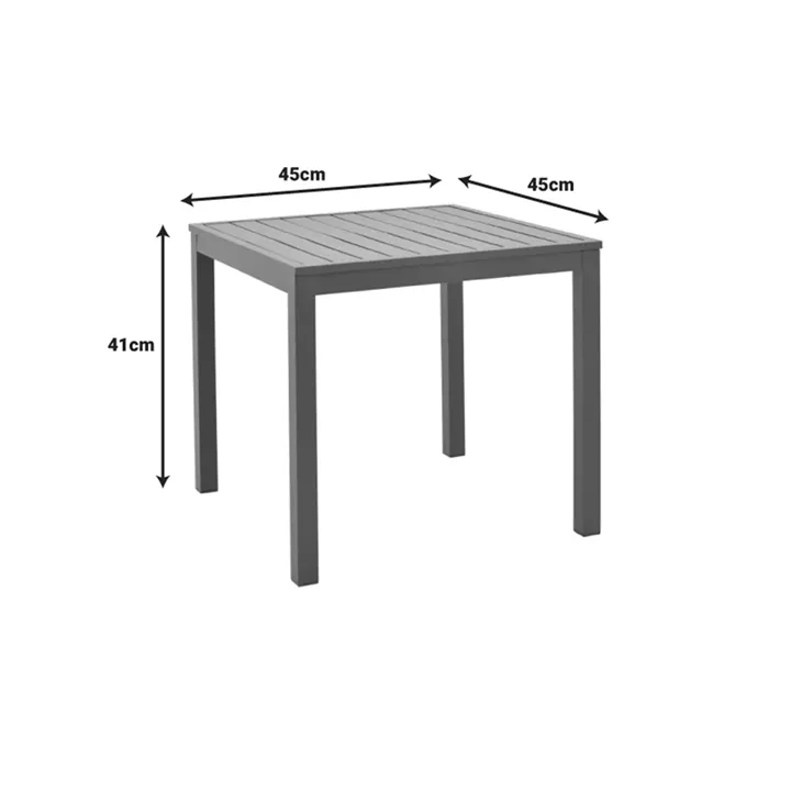 Kliton pakoworld aluminum beach table in white shade 45x45x41cm