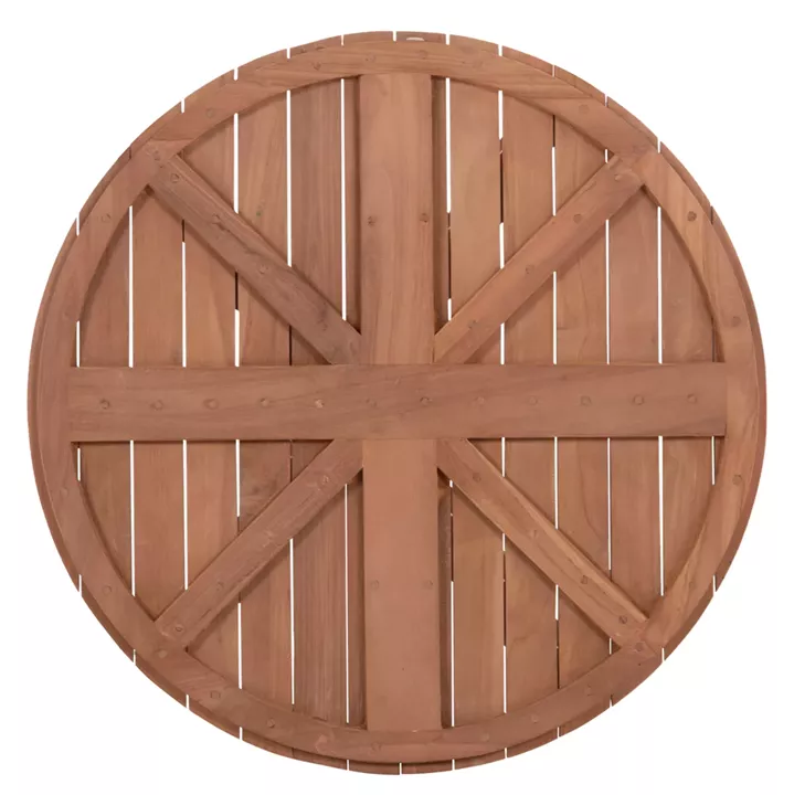 ΕΠΙΦΑΝΕΙΑ ΤΡΑΠΕΖΙΟΥ ΣΤΡΟΓΓΥΛΗ HM18133 ΞΥΛΟ TEAK--ΦΥΣΙΚΟ Φ70x4(πάχος)εκ.