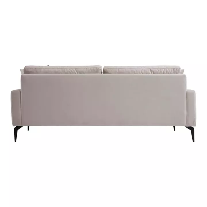 2-seater sofa Fortune pakoworld velvet beige-black 175x90x88cm