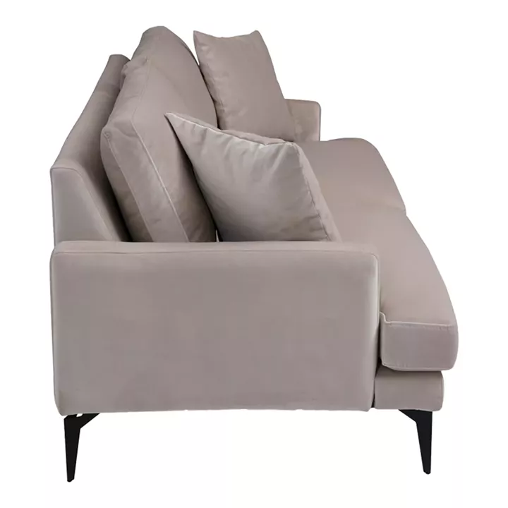 2-seater sofa Fortune pakoworld velvet beige-black 175x90x88cm