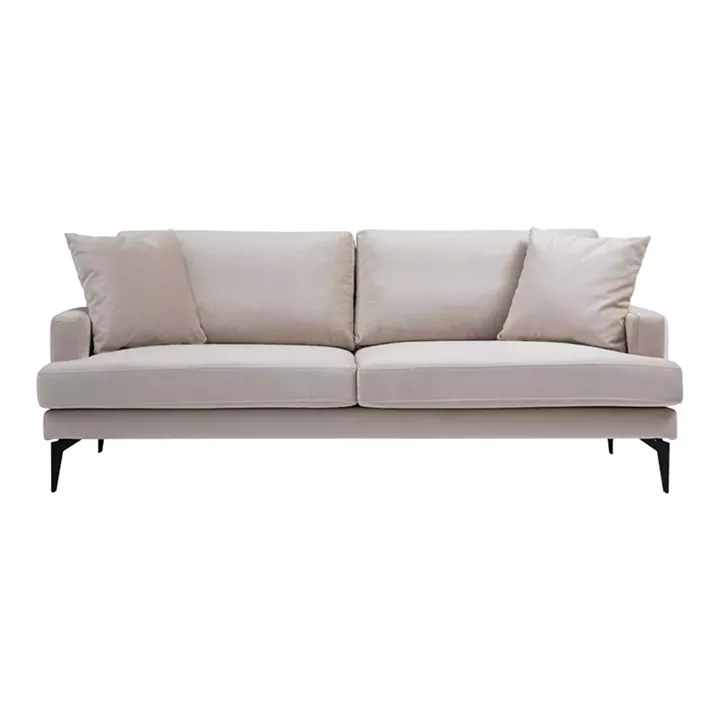 2-seater sofa Fortune pakoworld velvet beige-black 175x90x88cm