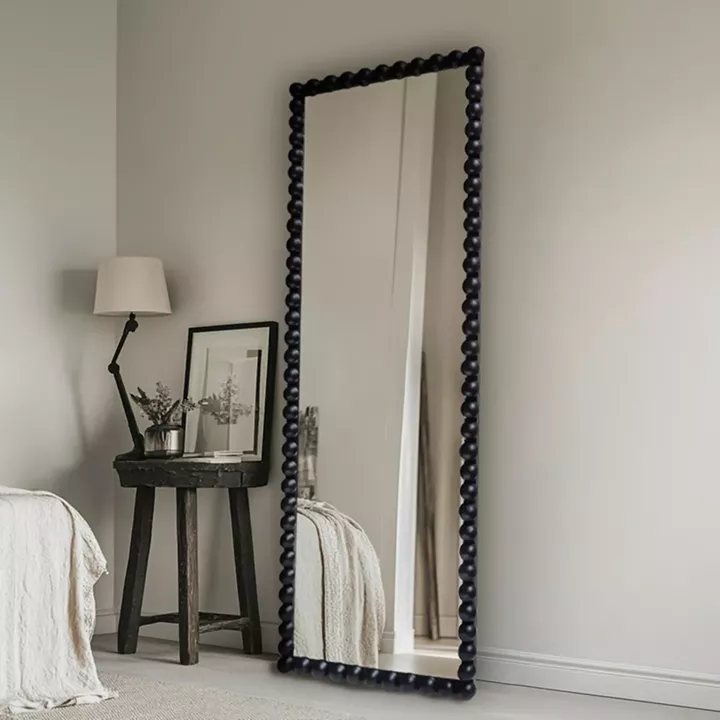Ledalo pakoworld wood mirror in black shade 45x4.5x130cm