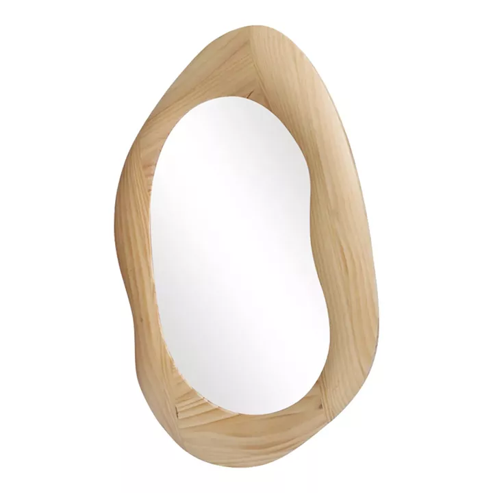 Oval mirror Enola pakoworld mdf in natural shade 54x2.5x80cm