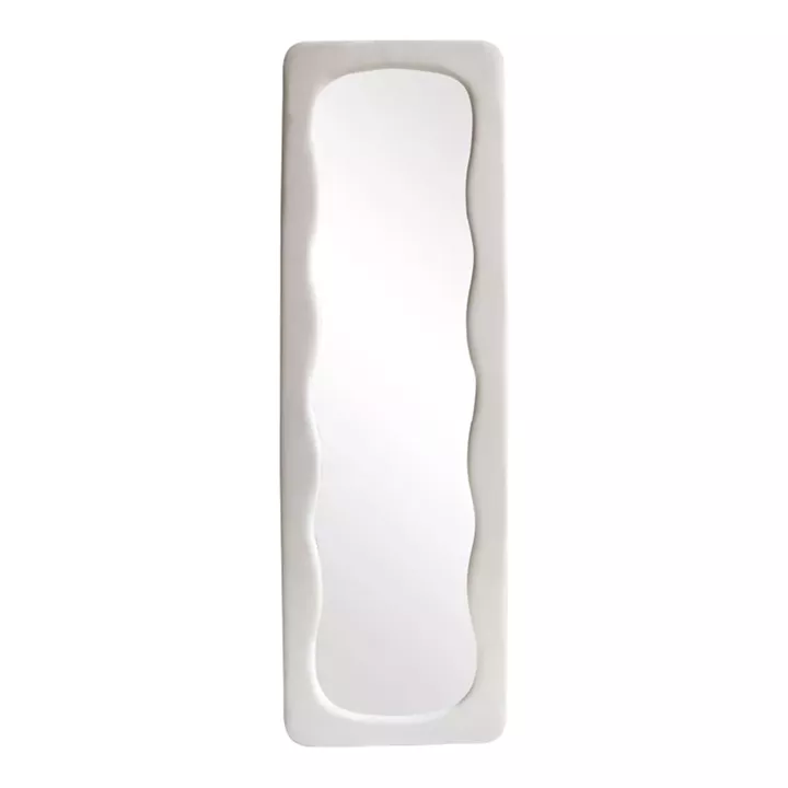 Lezour pakoworld velvet mirror in white shade 50x5x170cm