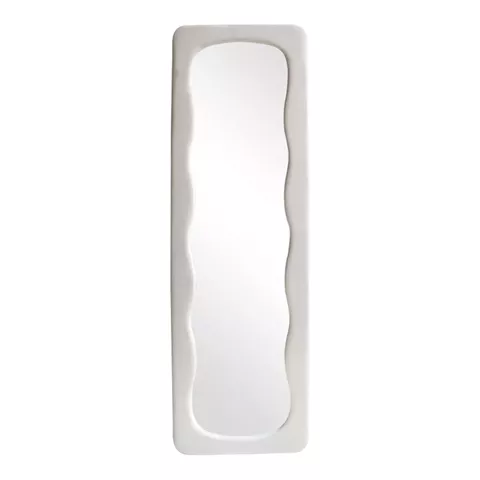 Καθρέπτης Lezour pakoworld βελούδο σε λευκή απόχρωση 50x5x170εκ