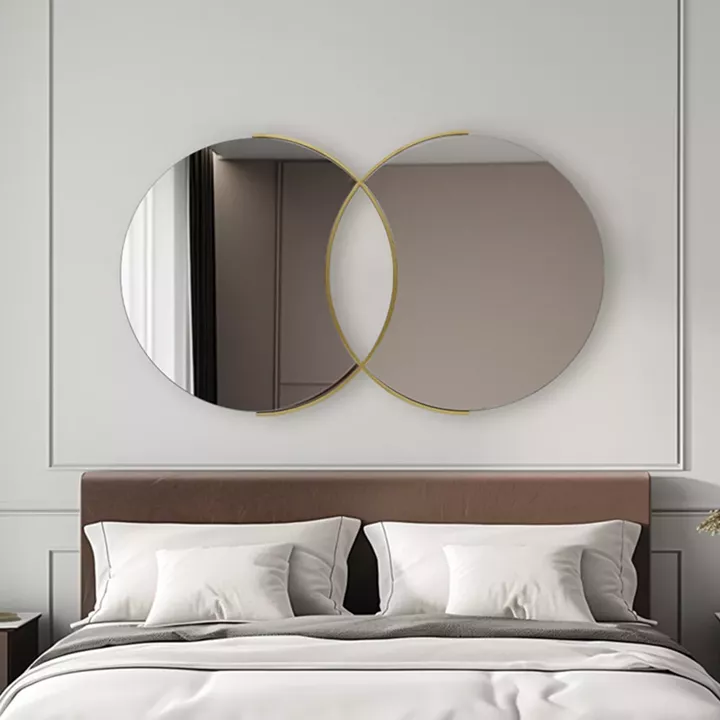 Mirror double Miryata pakoworld metal in golden shade 105x3x60cm