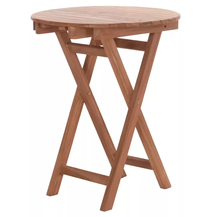 FOLDABLE ROUND TABLE HEIDEL HM18120 TEAK WOOD--NATURAL COLOR Φ60x75Hcm.