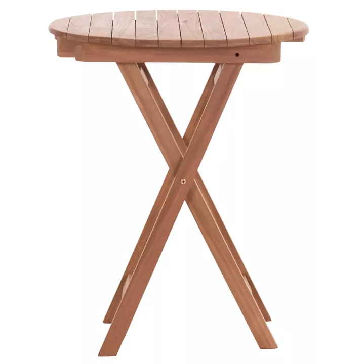 FOLDABLE ROUND TABLE HEIDEL HM18120 TEAK WOOD--NATURAL COLOR Φ60x75Hcm.