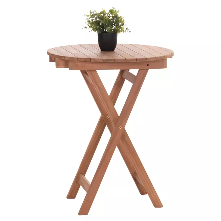FOLDABLE ROUND TABLE HEIDEL HM18120 TEAK WOOD--NATURAL COLOR Φ60x75Hcm.