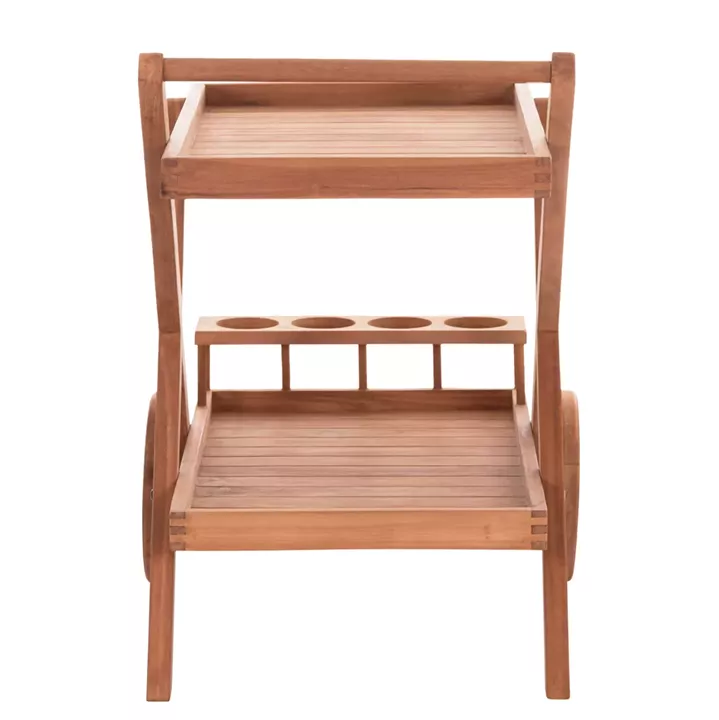 SERVING TROLLEY ALFRED HM4579 TEAK WOOD IN NATURAL COLOR 86x56x80Hcm.