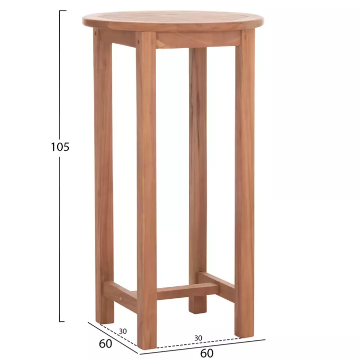 BAR STAND/TABLE ROUND PRESSCOT HM18114 TEAK WOOD--NATURAL COLOR Φ60x105Hcm.