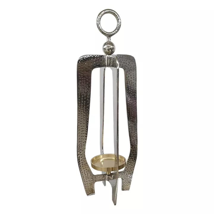 Artekko Lantern Διακοσμητικό Φανάρι Μεταλλικό Ασημί (20.3x20.3x58.4)cm