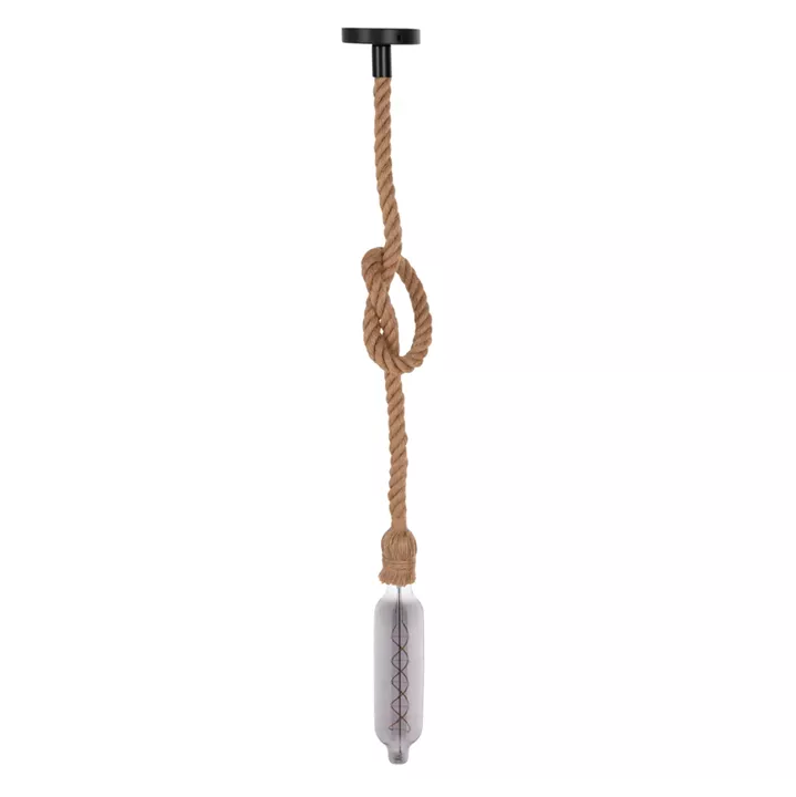 CEILING PENDANT LAMP WITH LIGHT BULB HM11931.02--ROPE 1M LONG AND 2cm THICK-E27 SOCKET