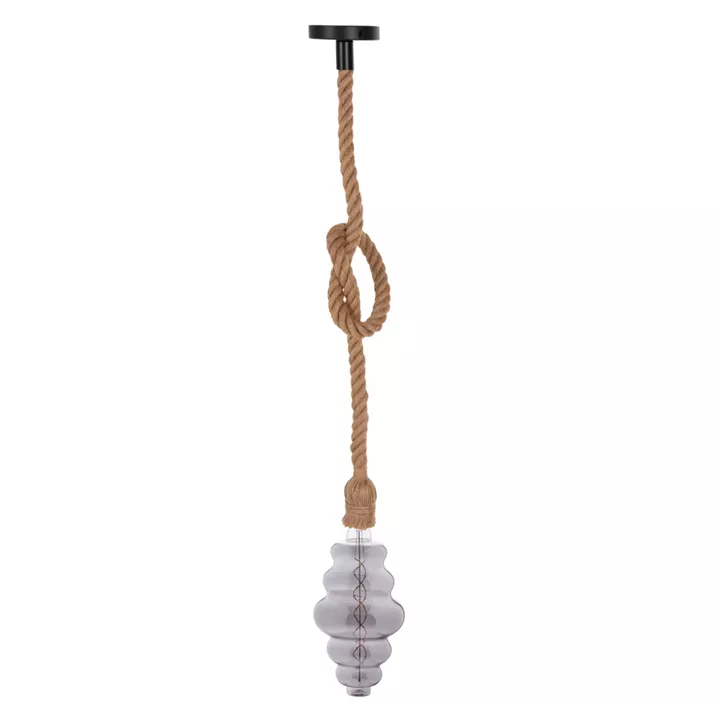 CEILING PENDANT LAMP WITH LIGHT BULB HM11932.02--ROPE 1M LONG AND 2cm THICK-E27 SOCKET