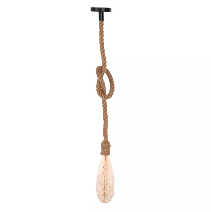 CEILING PENDANT LAMP WITH LIGHT BULB HM11934--ROPE 1M LONG AND 2cm THICK-E27 SOCKET