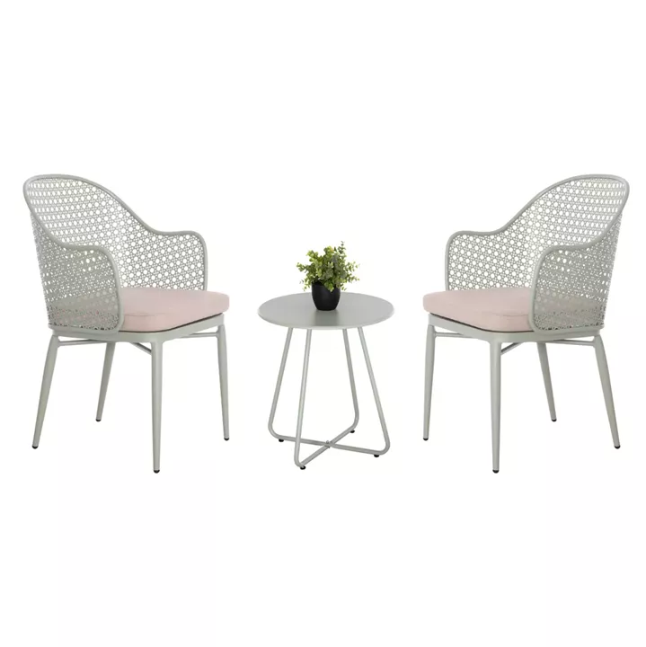 OUTDOOR LOUNGE SET 3PCS OREGO HM21107.06 ALUMINUM & METAL IN PISTACHIO GREEN COLOR