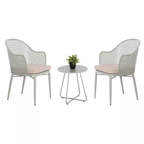 OUTDOOR LOUNGE SET 3PCS OREGO HM21107.06 ALUMINUM & METAL IN PISTACHIO GREEN COLOR
