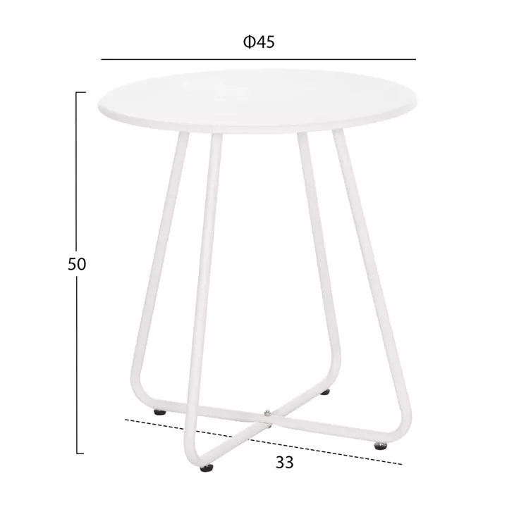 OUTDOOR LOUNGE SET 3PCS OREGO HM21107.02 ALUMINUM & METAL IN WHITE COLOR