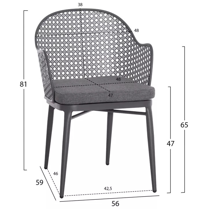 ΣΕΤ LOUNGE 3TMX ΕΞ.ΧΩΡΟΥ OREGO HM21106.01 ΑΛΟΥΜΙΝΙΟ ΣΕ ΣΚΟΥΡΟ ΓΚΡΙ