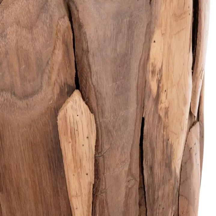 DECORATIVE FLOOR VASE ZEMLI HM18299 RECYCLED TEAK WOOD PIECES IN NATURAL COLOR Φ43x152Hcm.