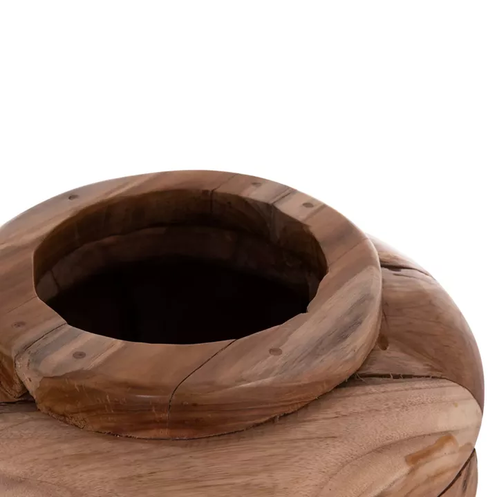 DECORATIVE FLOOR VASE ZEMLI HM18299 RECYCLED TEAK WOOD PIECES IN NATURAL COLOR Φ43x152Hcm.