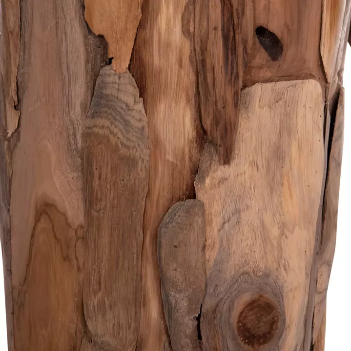 DECORATIVE FLOOR VASE ZEMLI HM18299 RECYCLED TEAK WOOD PIECES IN NATURAL COLOR Φ43x152Hcm.