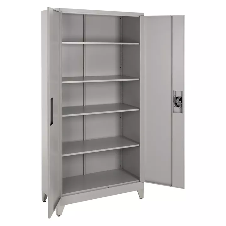 WARDROBE METALLIC DURON HM12001 2-LEAF WITH 5 STORAGE SPACES & LEGS-GREY 90Χ40Χ190Hcm.