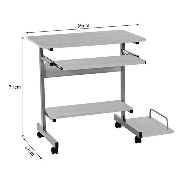Computer desk Veronce pakoworld in natural color with metal skeleton 89x47x71cm