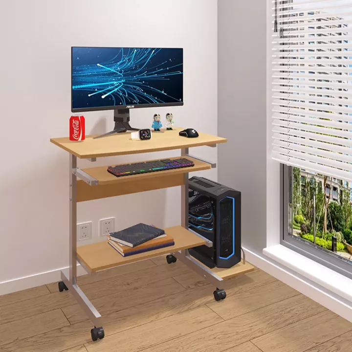 Computer desk Veronce pakoworld in natural color with metal skeleton 89x47x71cm