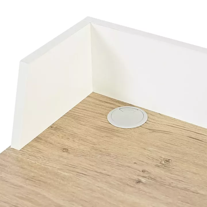 Office desk Zervan pakoworld in oak color with white metal legs 80x50x84cm