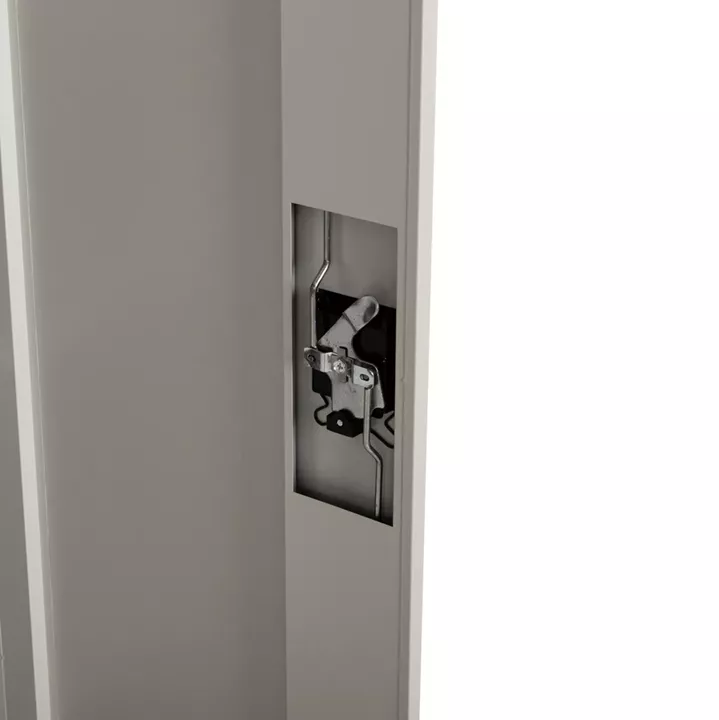 WARDROBE METALLIC WITH LEGS CLOD HM11998 2-LEAF WITH DIVIDER- LIGHT GREY 90Χ40Χ190Hcm.