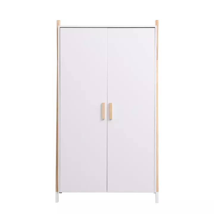CHILDREN'S WARDROBE PASCHAL HM2494.03 WHITE MELAMINE-PINE WOOD LEGS 96x44x170Hcm.