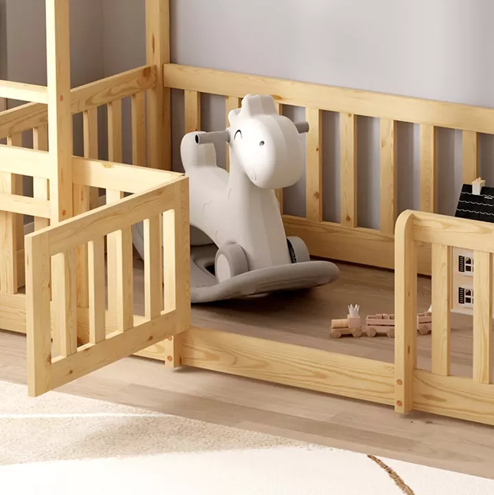 CHILDREN'S BUNKBED PLAYKID WITH PLAYPARK HM703.01 PINE WOOD IN NATURAL FOR 190x90cm..