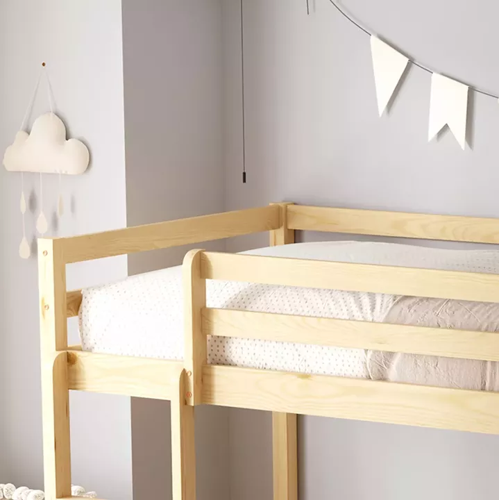 CHILDREN'S BUNKBED PLAYKID WITH PLAYPARK HM703.01 PINE WOOD IN NATURAL FOR 190x90cm..