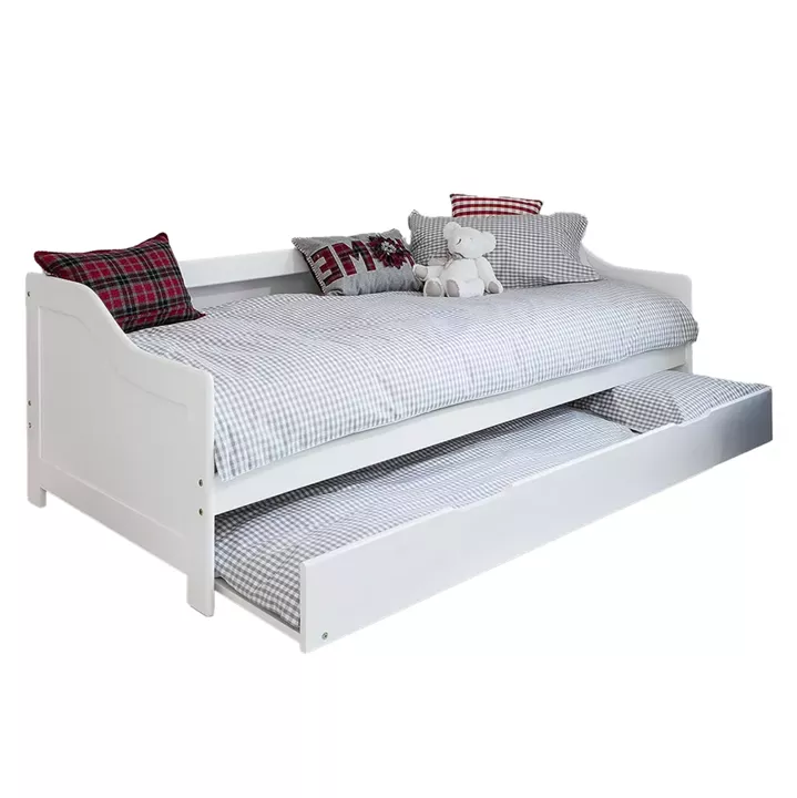 SOFABED TRADDY HM704.03 PINE WOOD IN WHITE FOR MATTRESSES 190x90cm.