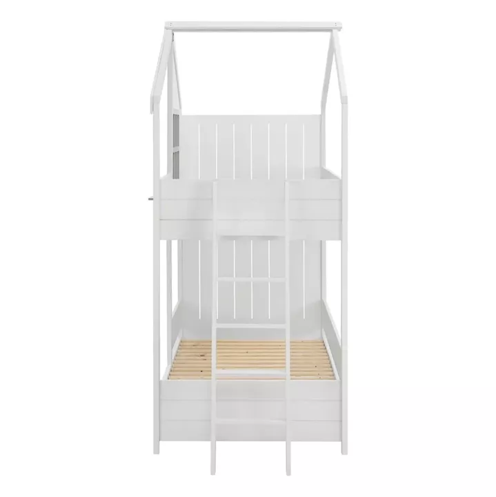 CHILDREN'S BUNKBED COMBO HM707.03 SOLID PINE WOOD IN WHITE- 200x90cm.